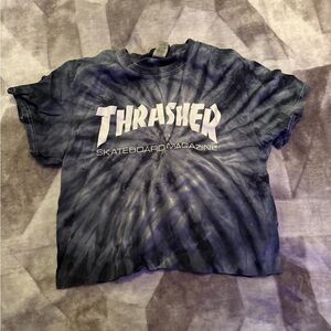 Thrasher Womens Tie-Dye Crop Top- Blue